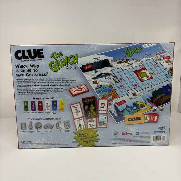Clue Dr. Seuss How The Grinch Stole Christmas Edi Board Game SEALED UNOPENED - Picture 3 of 5